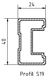 1 konfektionierter Rahmen "Profil S19" in Alu eloxiert